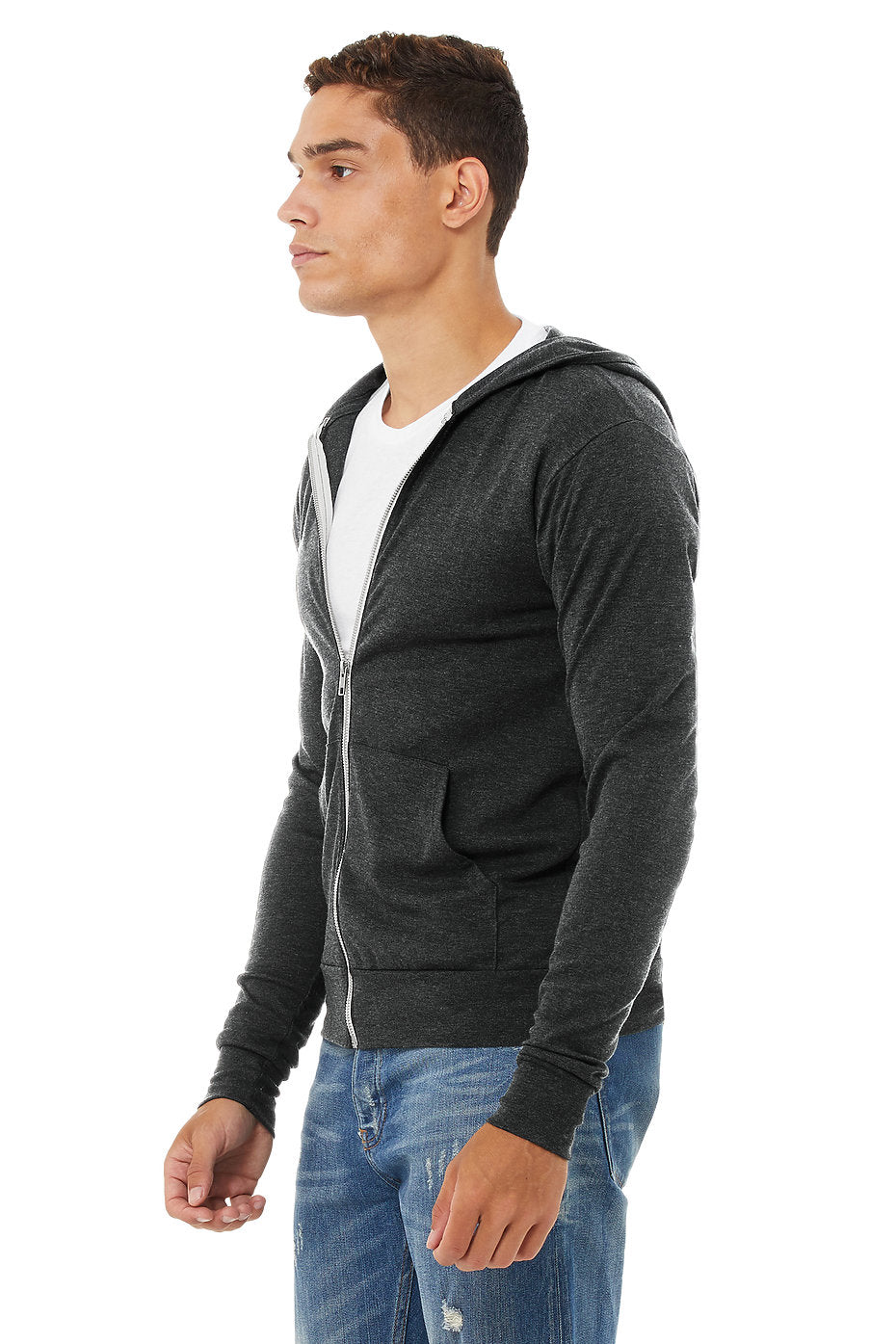 UNISEX TRIBLEND FULL-ZIP LIGHTWEIGHT HOODIE