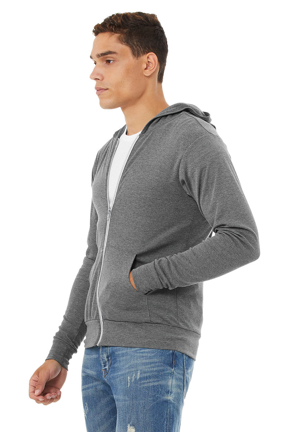 UNISEX TRIBLEND FULL-ZIP LIGHTWEIGHT HOODIE